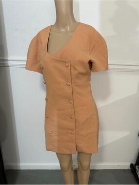RARE VTG Faust Made In France Orange Wool Dress Buttons Collector